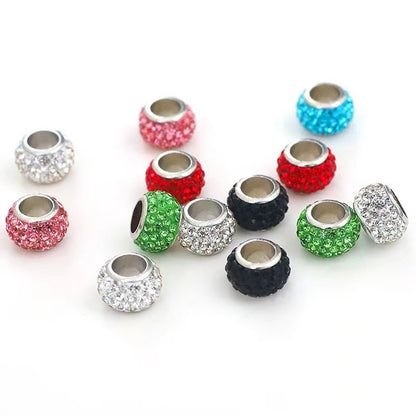 12mm Large Hole  RHINESTONE BEADS