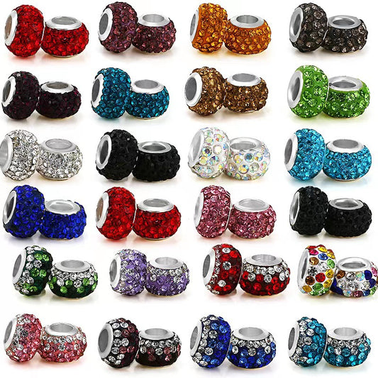 12mm Large Hole  RHINESTONE BEADS