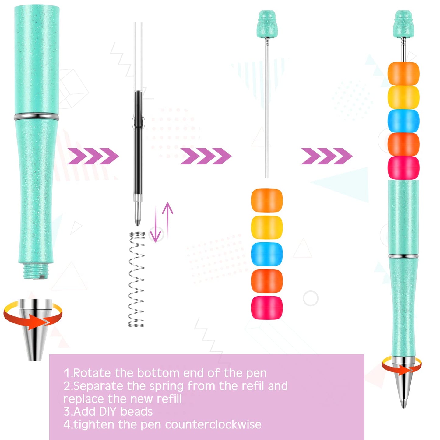 DIY UV Plating Beaded Pen (0.4$-1$/count)