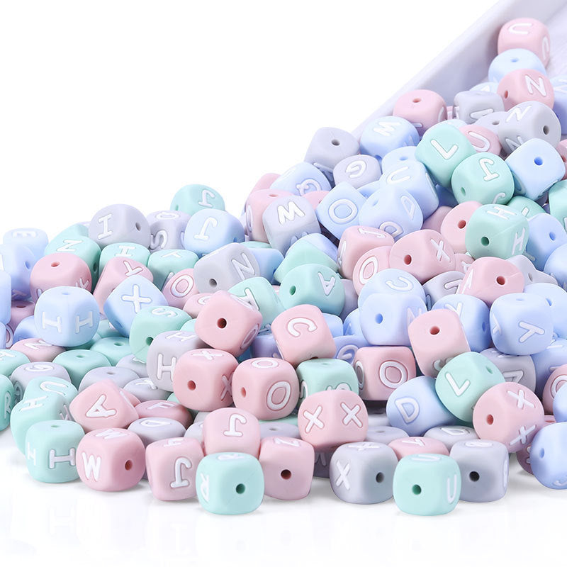 12mm silicone letter beads G-L