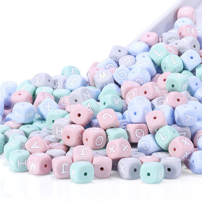 12mm silicone letter beads G-L