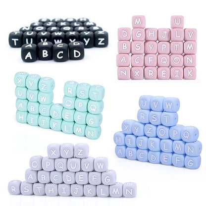 12mm silicone letter beads A-F