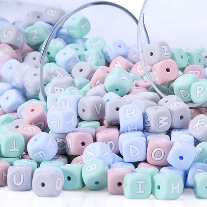 12mm silicone letter beads A-F