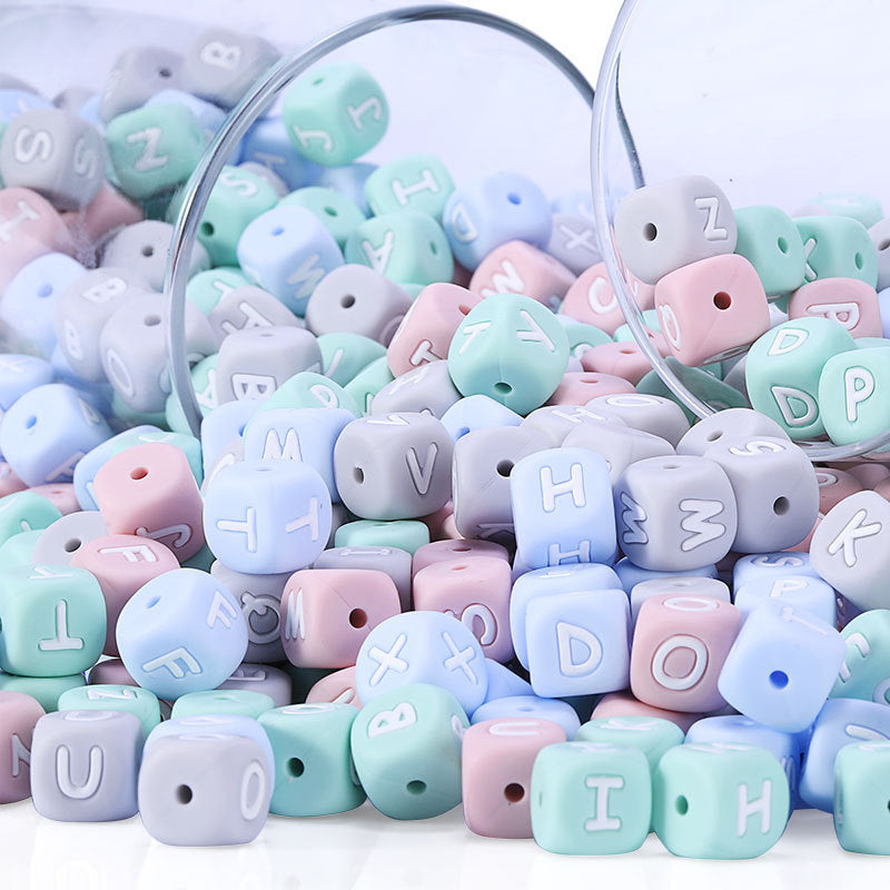 12mm silicone letter beads G-L