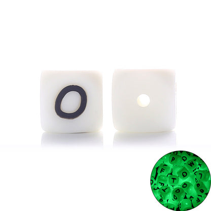 12MM silicone luminous alphabet beads