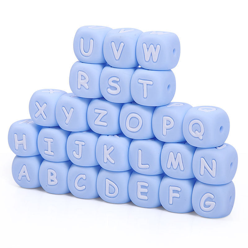 12mm silicone letter beads A-F