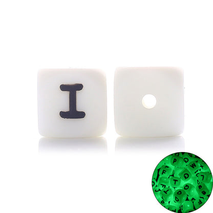 12MM silicone luminous alphabet beads