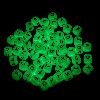 12MM silicone luminous alphabet beads