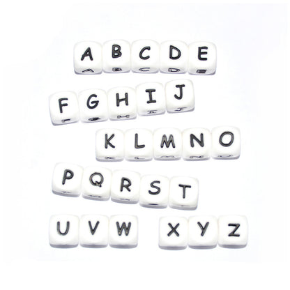 12mm silicone letter beads A-F