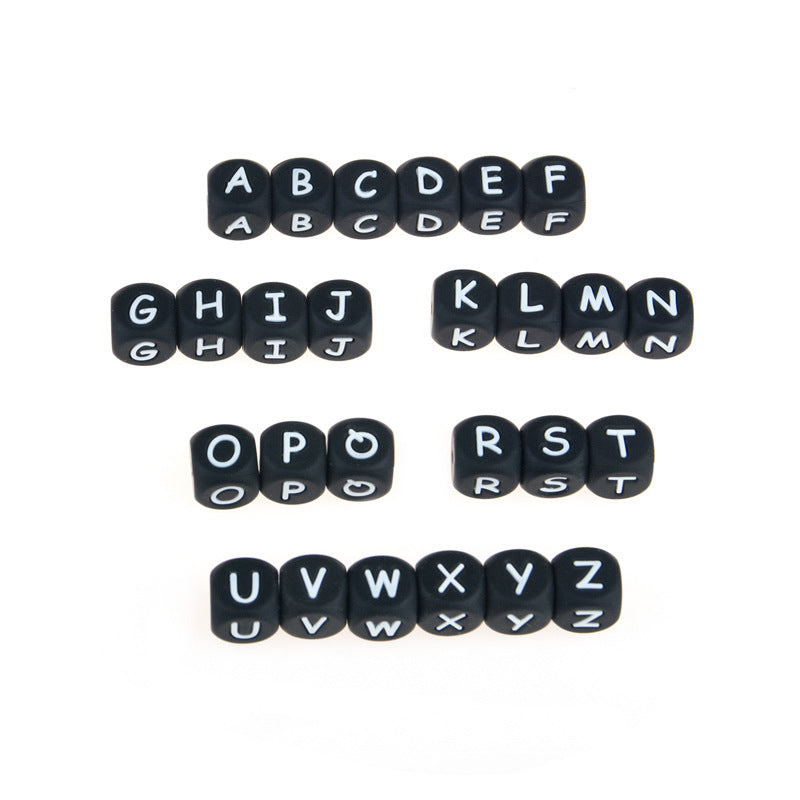 12mm silicone letter beads G-L