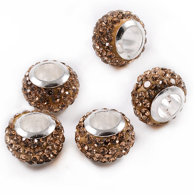 12mm Large Hole  RHINESTONE BEADS